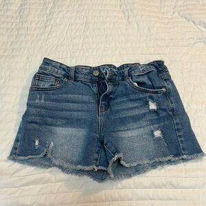 a.n.a Blue Jean Shorts Distressed Frayed Hem